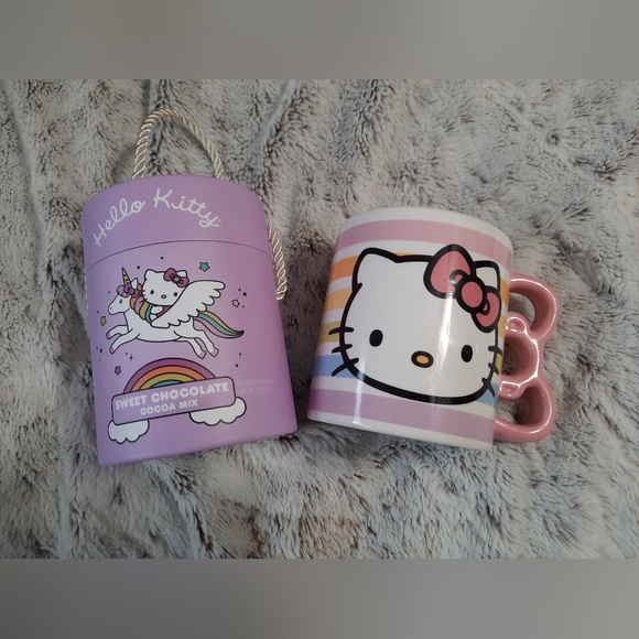 NEW Sanrio Hello Kitty Sweet Chocolate Cocoa Mix Plus 20oz Mug Set Of 2 - Picture 1 of 10